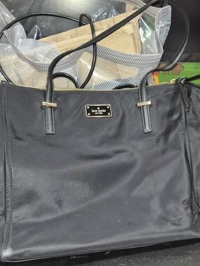 kate spade Black Nylon Tote with Gold Hardware